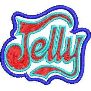 彩色刺绣Jelly字样