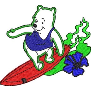 小熊冲浪图案