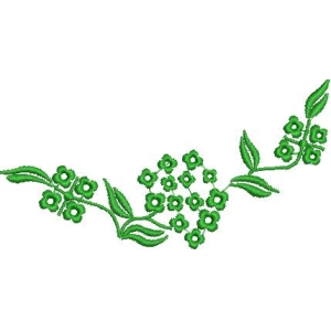 绿色植物刺绣图案