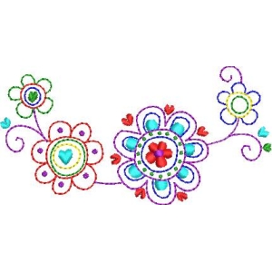 彩色花卉装饰图案