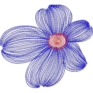 蓝色螺旋花朵图案