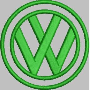 绿色圆形VW标志图案