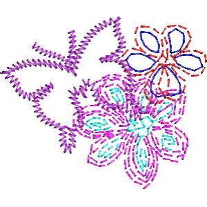 彩色刺绣花朵图案