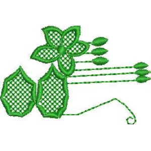 绿色刺绣花卉图案设计