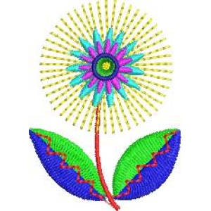 彩色刺绣花朵图案