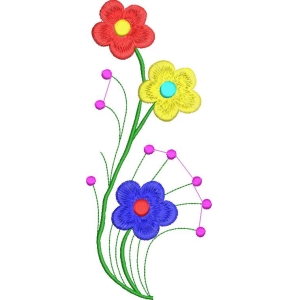彩色花朵刺绣图案