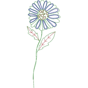 彩色刺绣雏菊图案