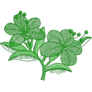 绿色植物刺绣图案