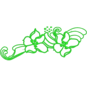 绿色花卉刺绣图案