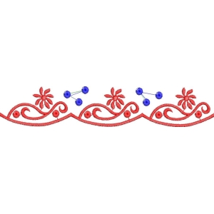 红色刺绣花边装饰图案