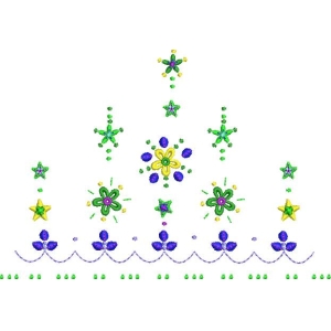彩色花卉与星形图案装饰设计