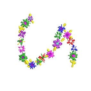 彩色花朵组成的字母M