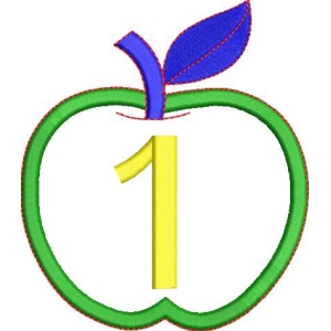 数字一的苹果图案