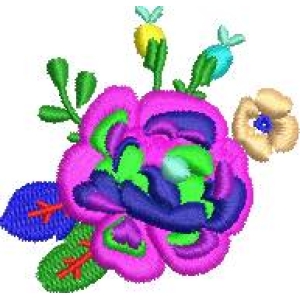彩色刺绣花卉图案