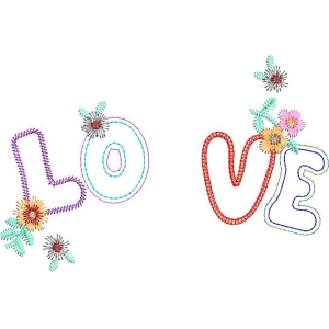 刺绣风格LOVE字样装饰