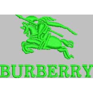 绿色像素化Burberry标志