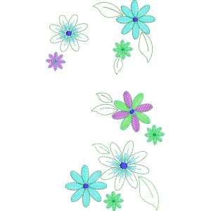 彩色刺绣花朵图案