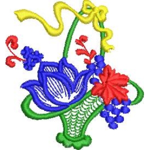 刺绣花篮图案