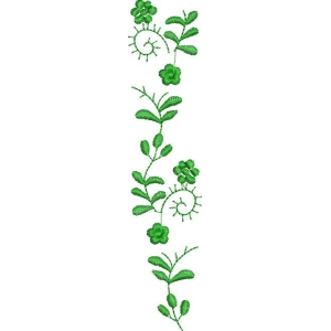 绿色植物刺绣图案