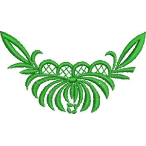 绿色植物刺绣图案