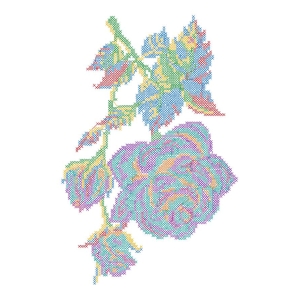 美丽花卉十字绣玫瑰