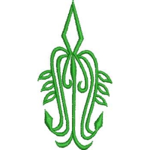 绿色植物刺绣图案