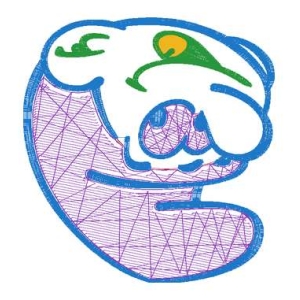 卡通蓝精灵珠绣