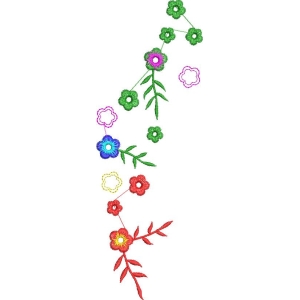 彩色刺绣花卉图案