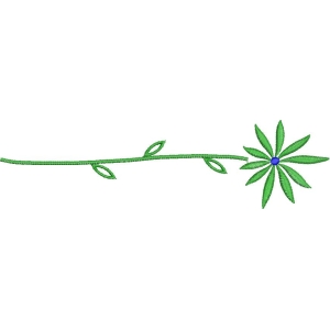 绿色植物刺绣图案