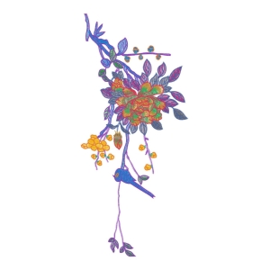 鸟美丽花卉