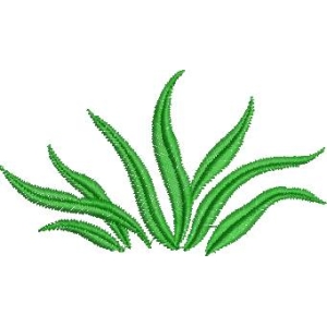 绿色植物刺绣图案