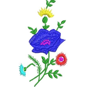 彩色刺绣花卉图案