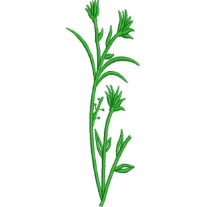 绿色植物刺绣图案