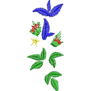 彩色植物刺绣图案集合