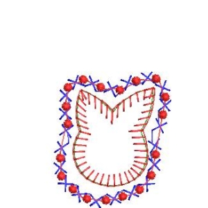 刺绣猫头图案
