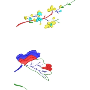 彩色刺绣花卉图案