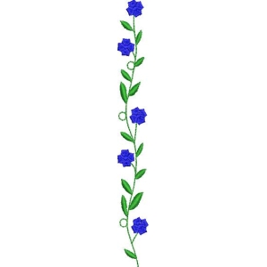 蓝色花朵藤蔓图案