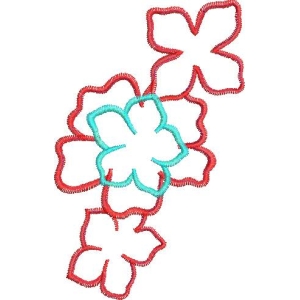 彩色花朵刺绣图案