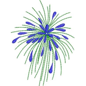 蓝色烟花绽放图案
