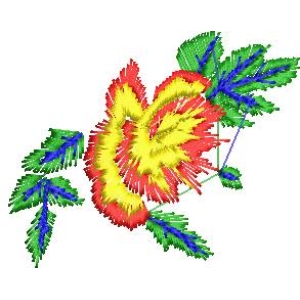 彩色刺绣花卉图案