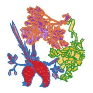 鸟美丽花卉