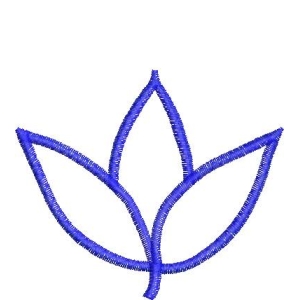 蓝色刺绣叶片图案