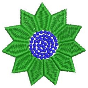 绿色星形刺绣花朵