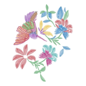 鸟美丽花卉