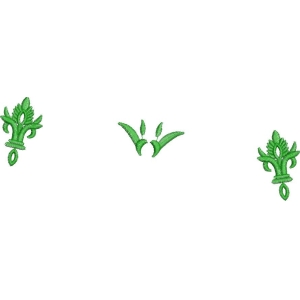 绿色刺绣植物图案