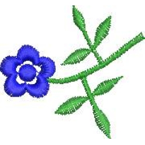 蓝色花朵刺绣图案