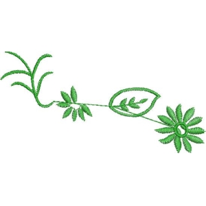绿色植物刺绣图案