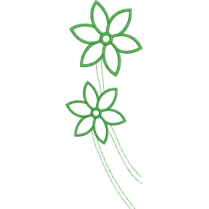 绿色刺绣花朵图案