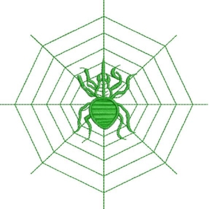 绿色蜘蛛在蛛网上