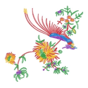 鸟美丽花卉